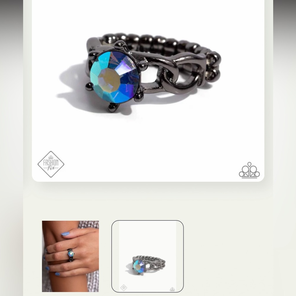 🔵◼️🔵 “AUTHORITATIVE ABILITY” BLUE IRIDESCENT GUNMETAL RING ~ PAPARAZZI❗️🔵◼️🔵 - Picture 5 of 6